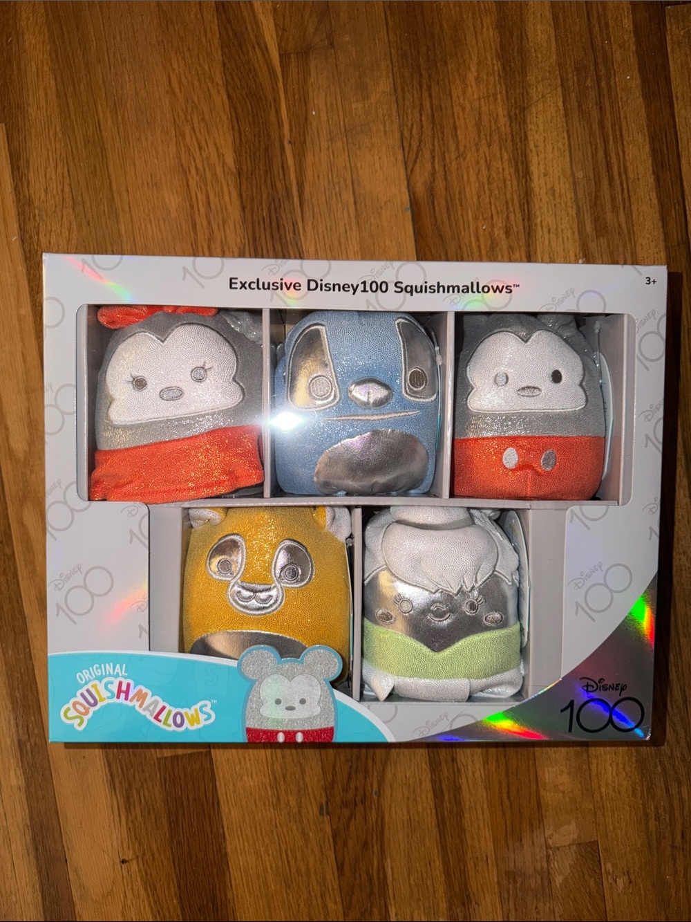 Disney100 exclusive Silver, Orange, Blue, Yellow & Green Squishmallows 5-Pack